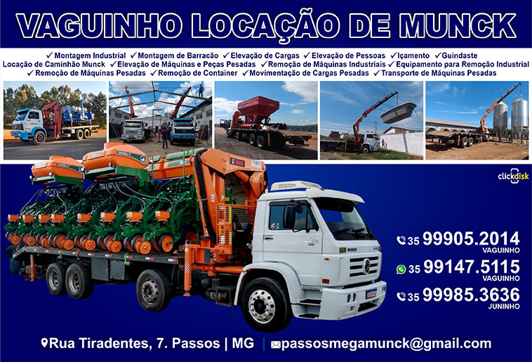 Banner .VAGUINHO LOCAÇÃO DE MUNCK PASSOS